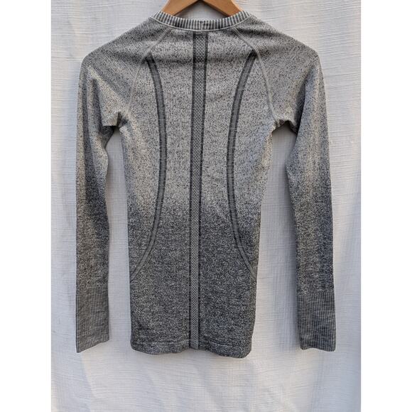 Lululemon Womens Swiftly Long Sleeve Active Shirt Sz 2 Heather Gray Ombre - Picture 4 of 6